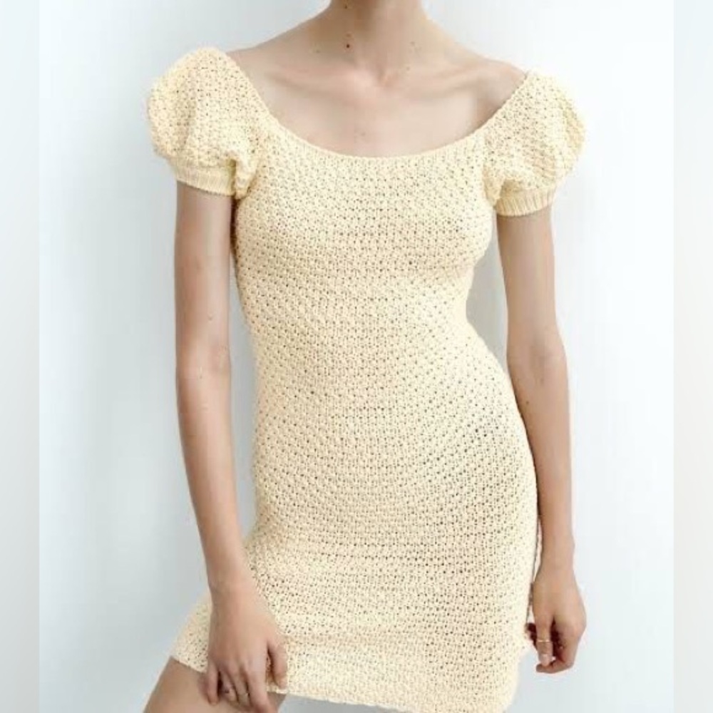 Zara Crochet Knit Mini Dress